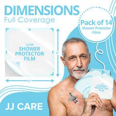JJ CARE protector colocado en brazo con PICC, mantiene seco el catéter