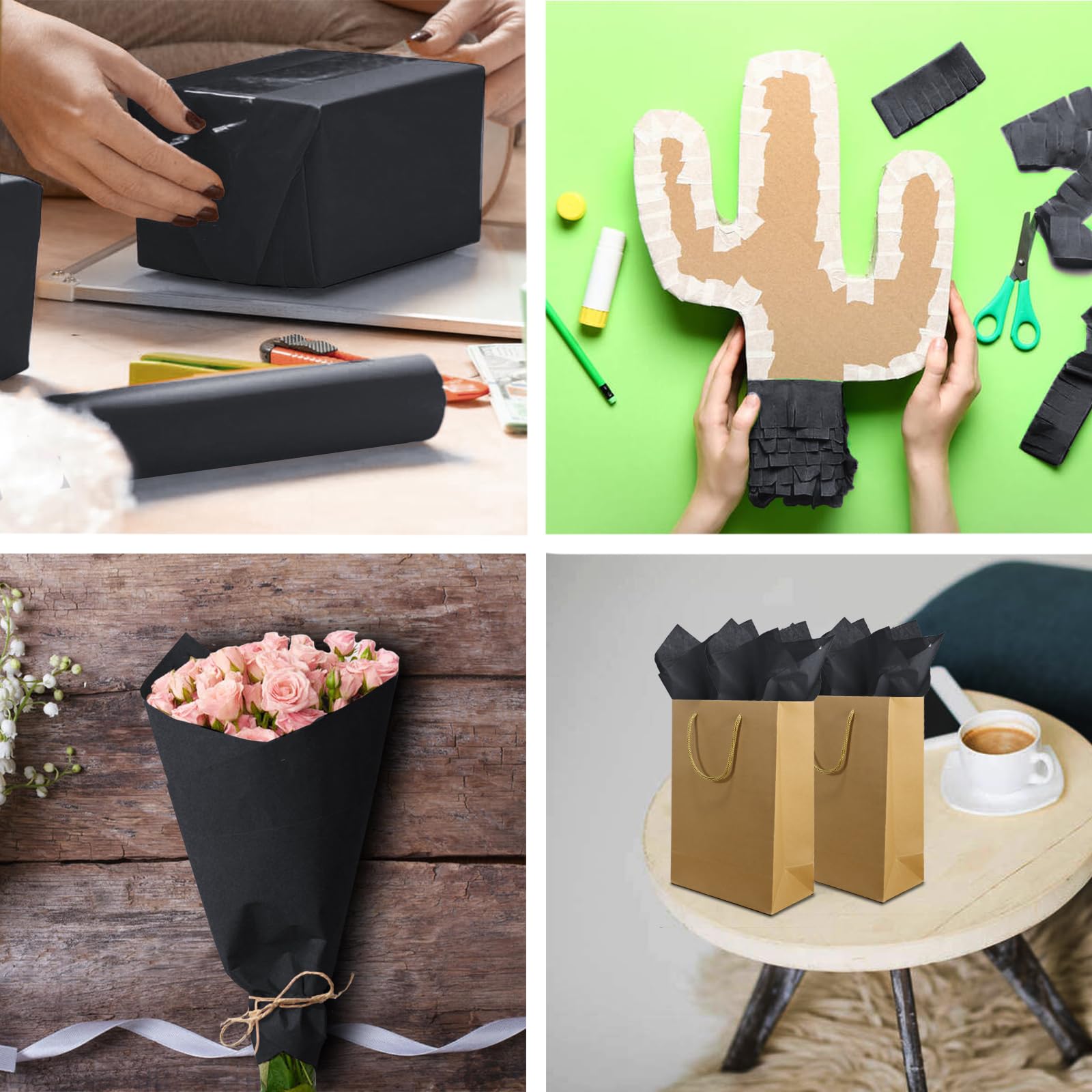 Jkopsnr envoltorio de regalo con papel tisú blanco, presentación profesional