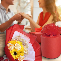 Jkopsnr pompones rojos hechos con papel seda, decoraciones llamativas