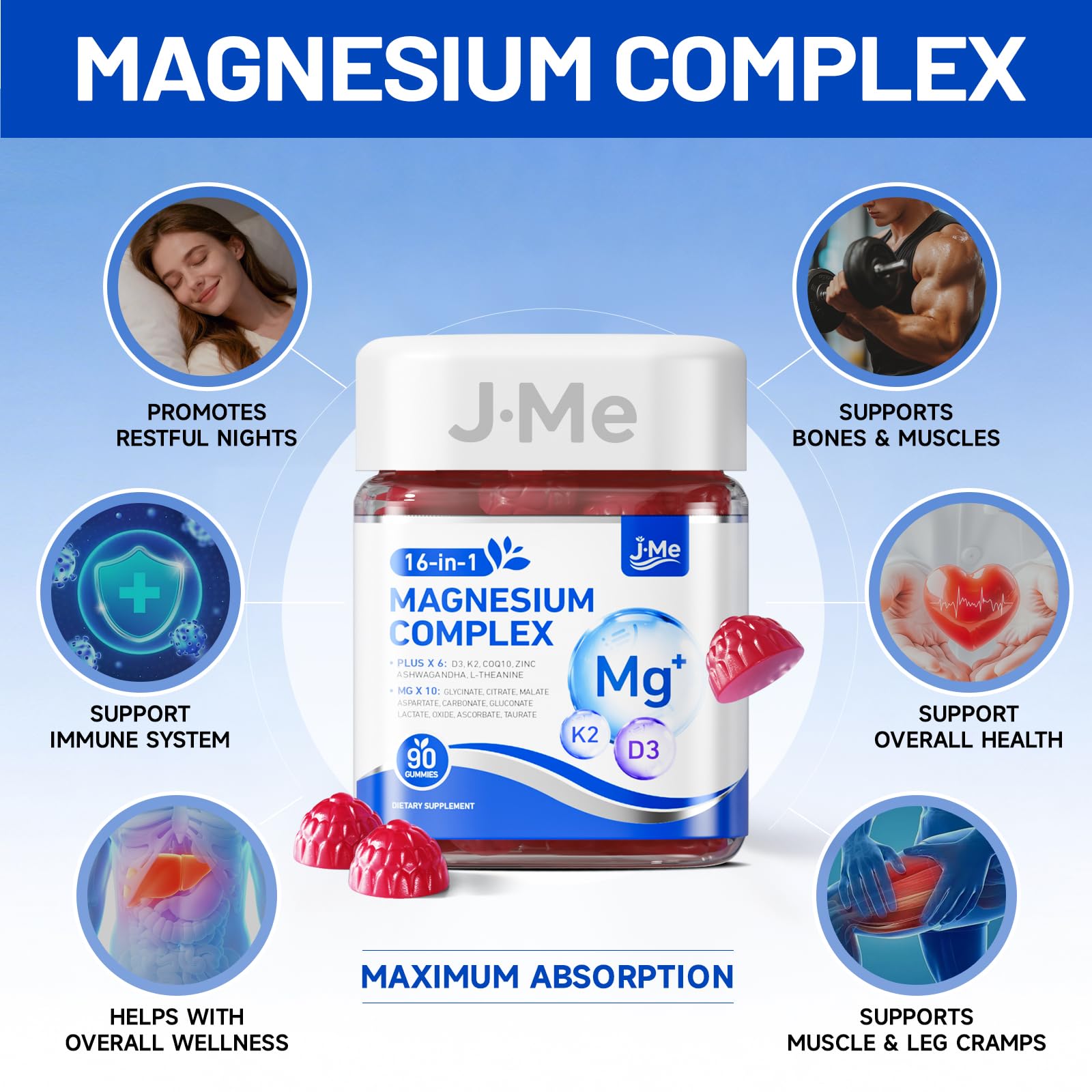 etiqueta de JME con lista de ingredientes y beneficios resaltados en detalle
