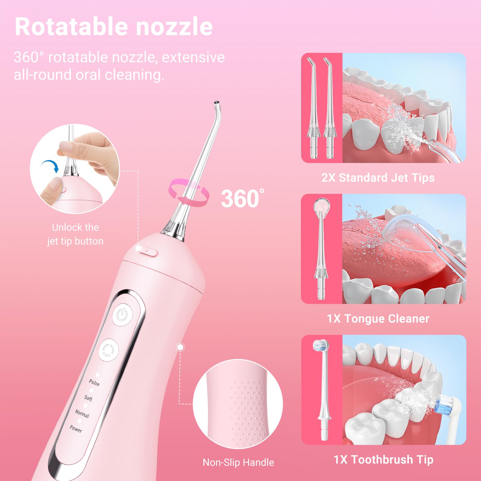 JNGOODS irrigador en uso en baño con protección IPX7 y seguridad
