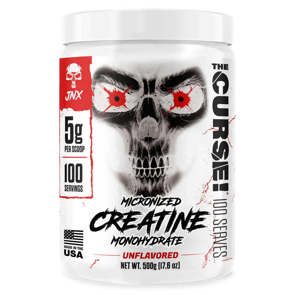 JNX SPORTS envase The Curse frontal que muestra marca y tamaño 500g beneficios prácticos