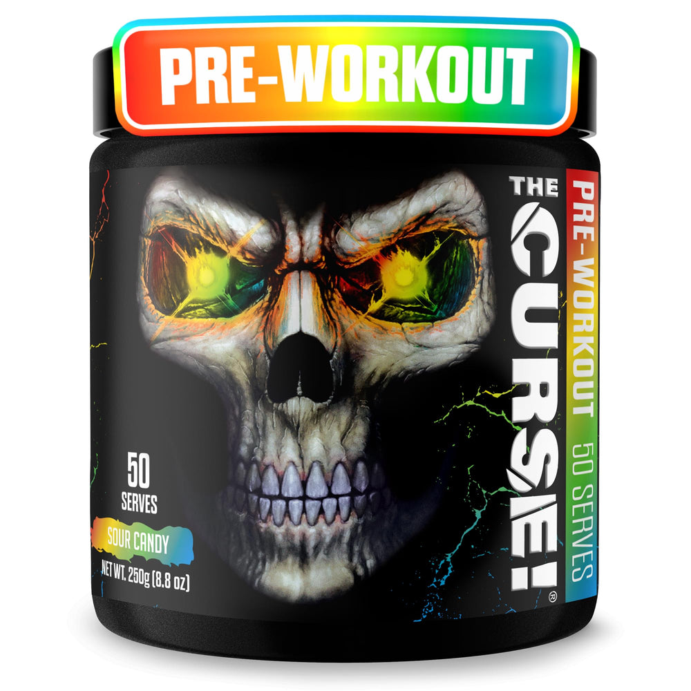 JNX SPORTS envase frontal mostrando sabor sour candy y 50 servicios