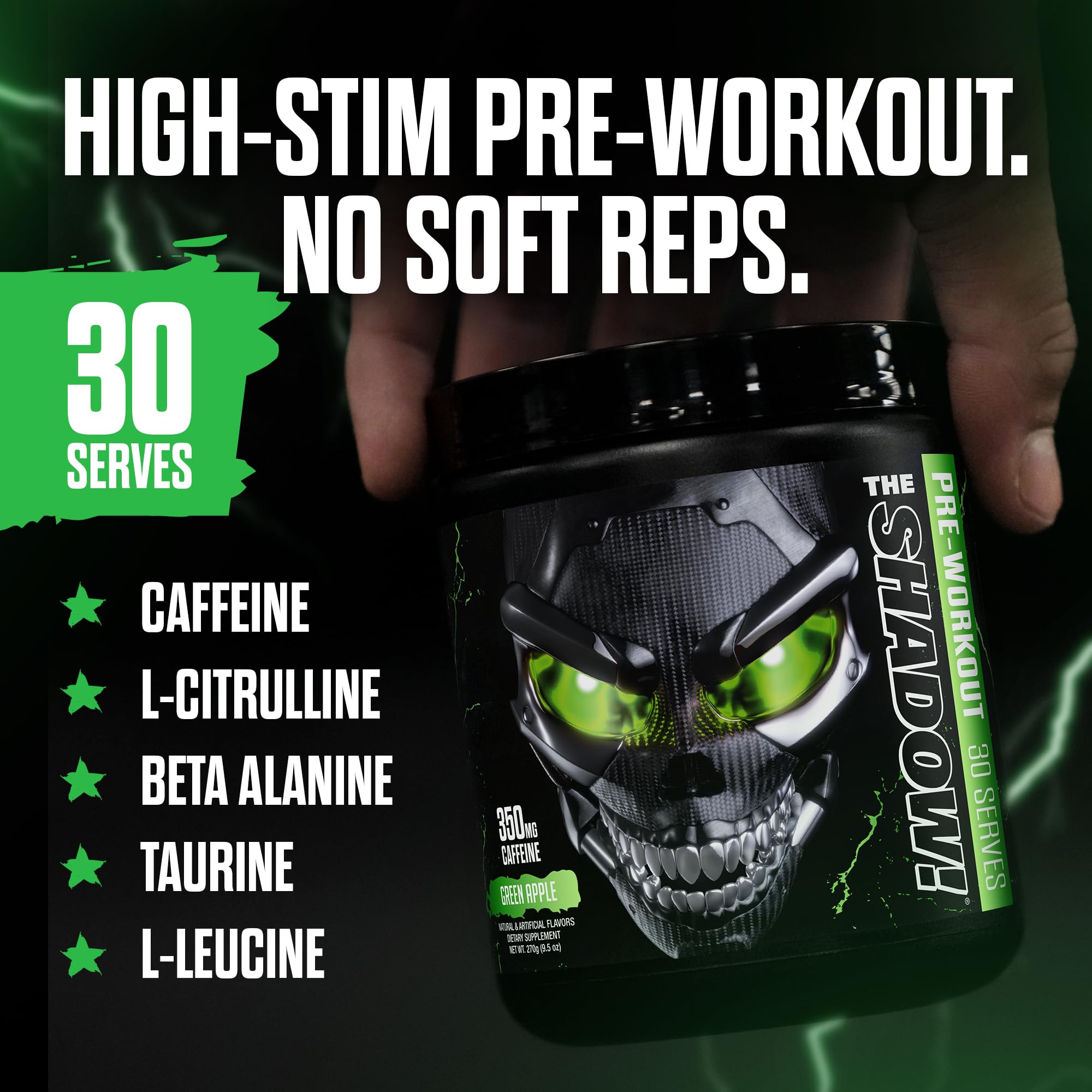 JNX SPORTS etiqueta nutricional de The Shadow! ingredientes y transparencia de calidad