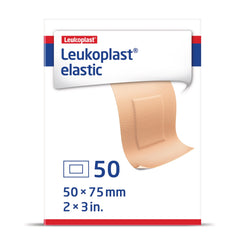 JOBST Leukoplast empaque frontal mostrando caja de 50 unidades y beneficio de suministro