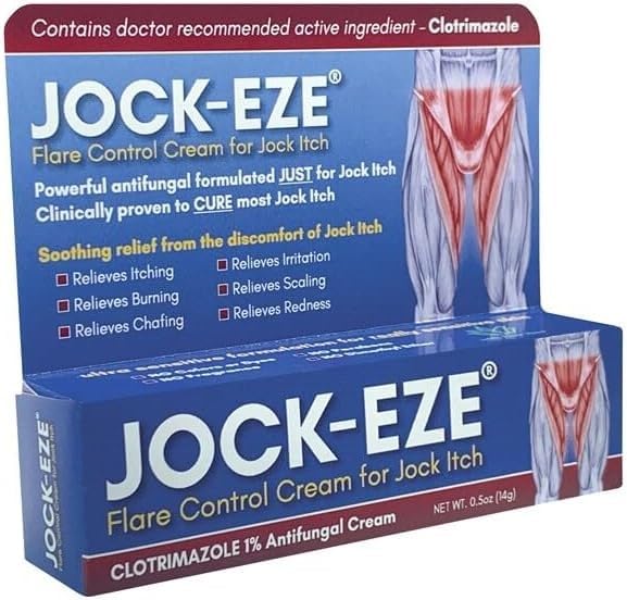 JOCK-EZE frente del tubo mostrando etiqueta clara y uso portátil