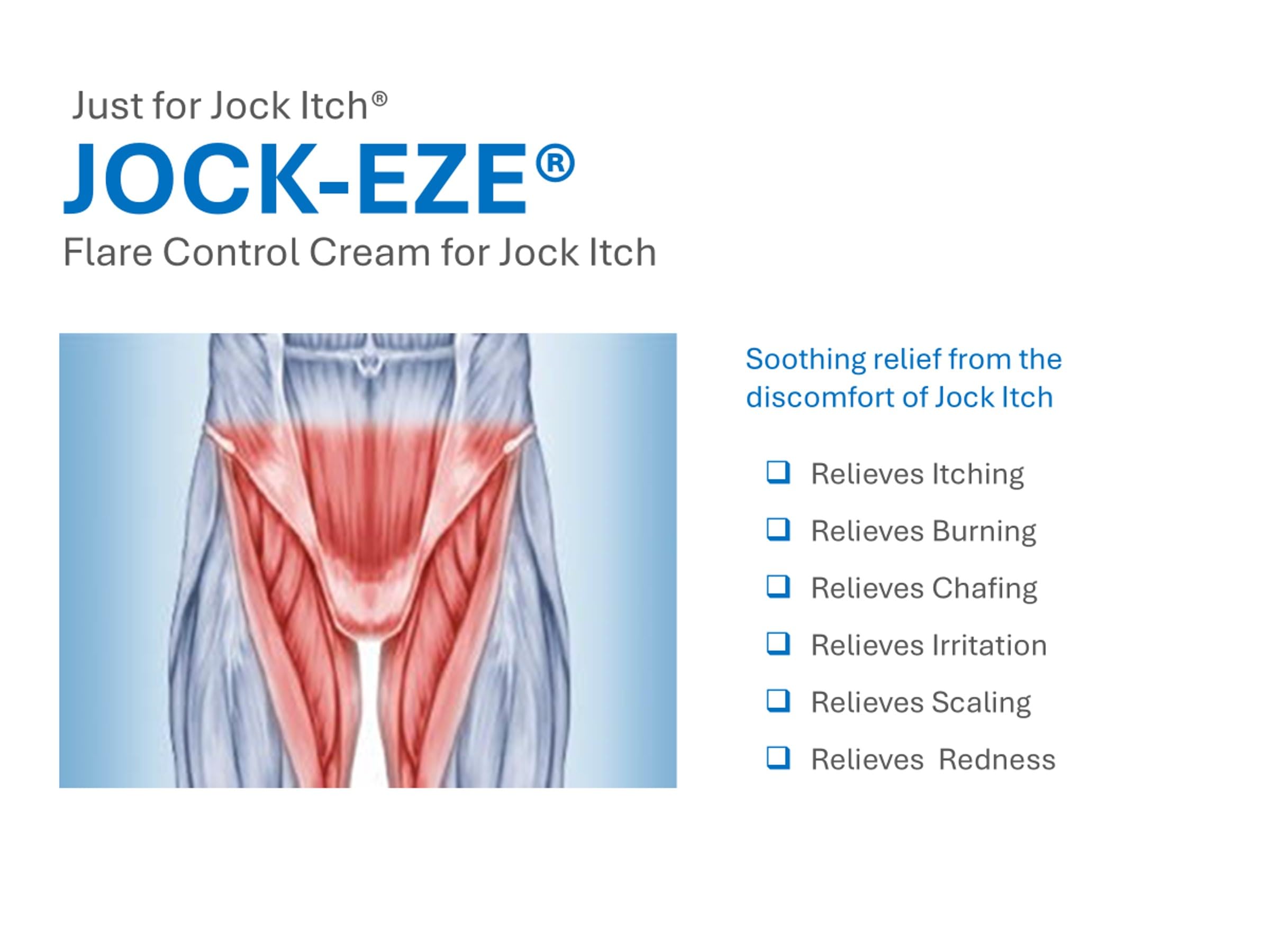 JOCK-EZE textura cremosa en primer plano, absorción rápida y suave