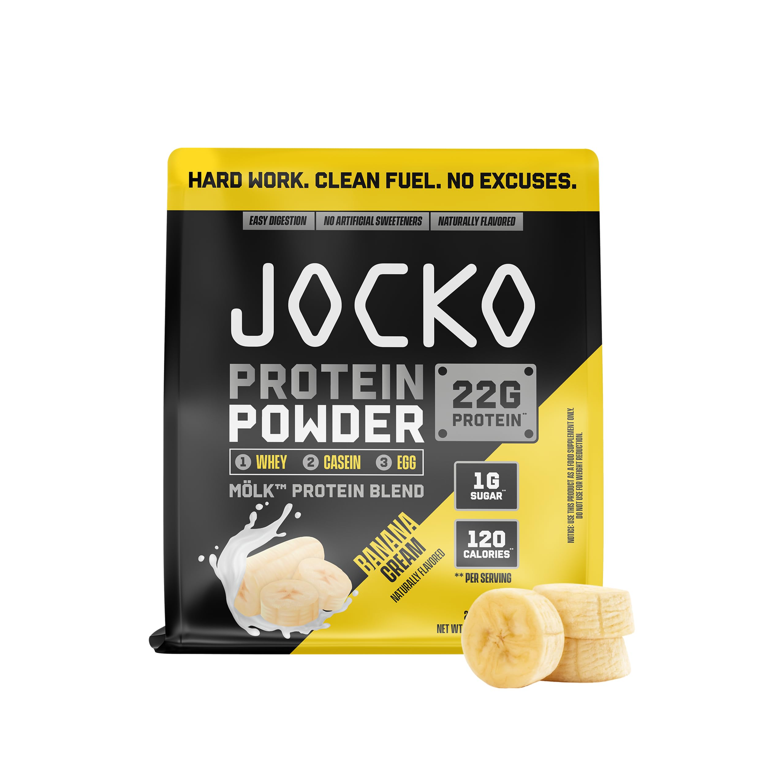 Jocko Fuel frente del envase mostrando el diseño y beneficio proteína sostenida
