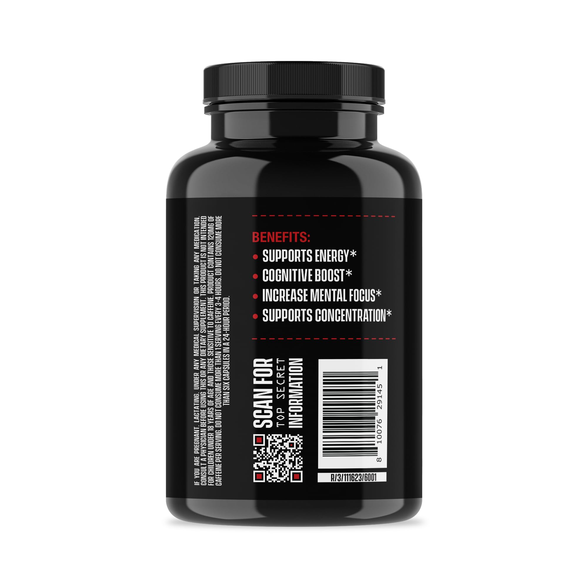 Jocko Fuel Brain Power envase en escritorio con ordenador, sugiere uso en jornadas de trabajo y estudio