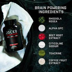 Jocko Fuel Brain Power cápsula junto a monedas para comparar tamaño y facilidad de ingestión