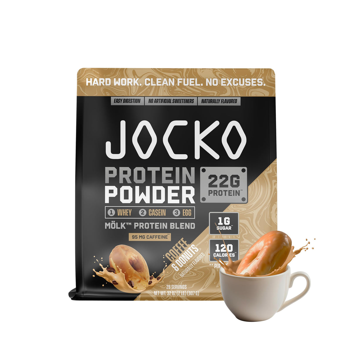Jocko Fuel envase frontal mostrando etiqueta y beneficios visibles