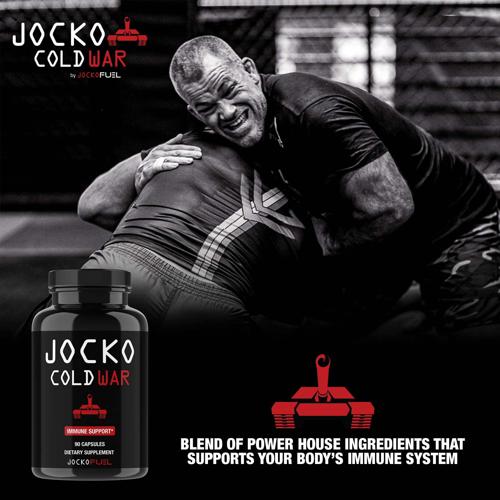 Jocko Fuel cápsula junto a moneda para comparar tamaño y facilidad de ingesta