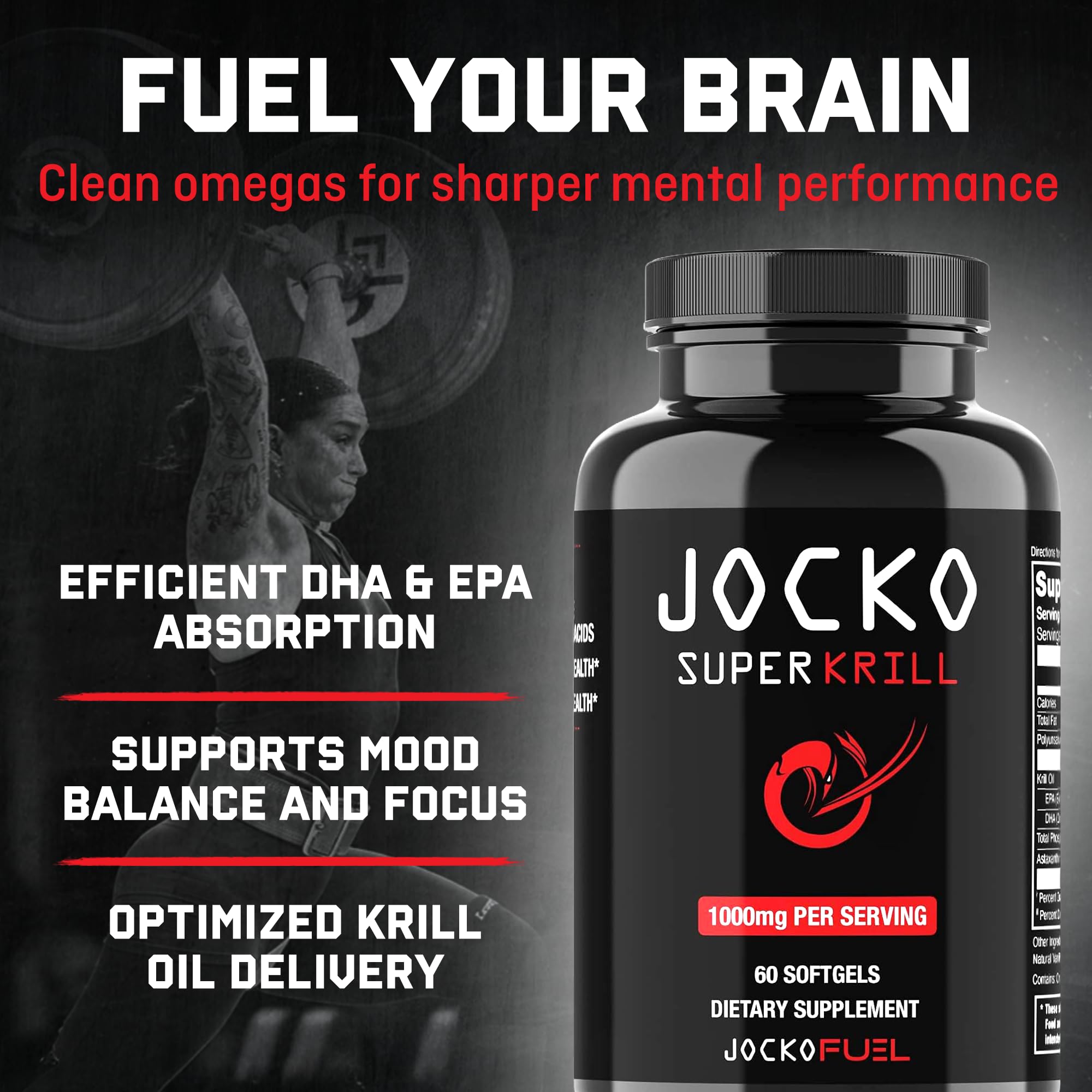 Jocko Fuel detalle de una cápsula blanda, textura lisa que facilita deglución