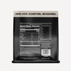 Jocko Fuel detalle de etiqueta con información de proteínas y enzimas