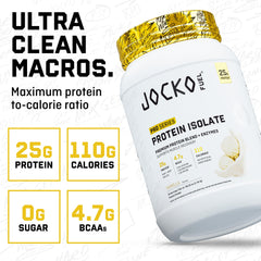 Botella junto a envase Jocko Fuel en sesión de entrenamiento para ingesta post-entreno