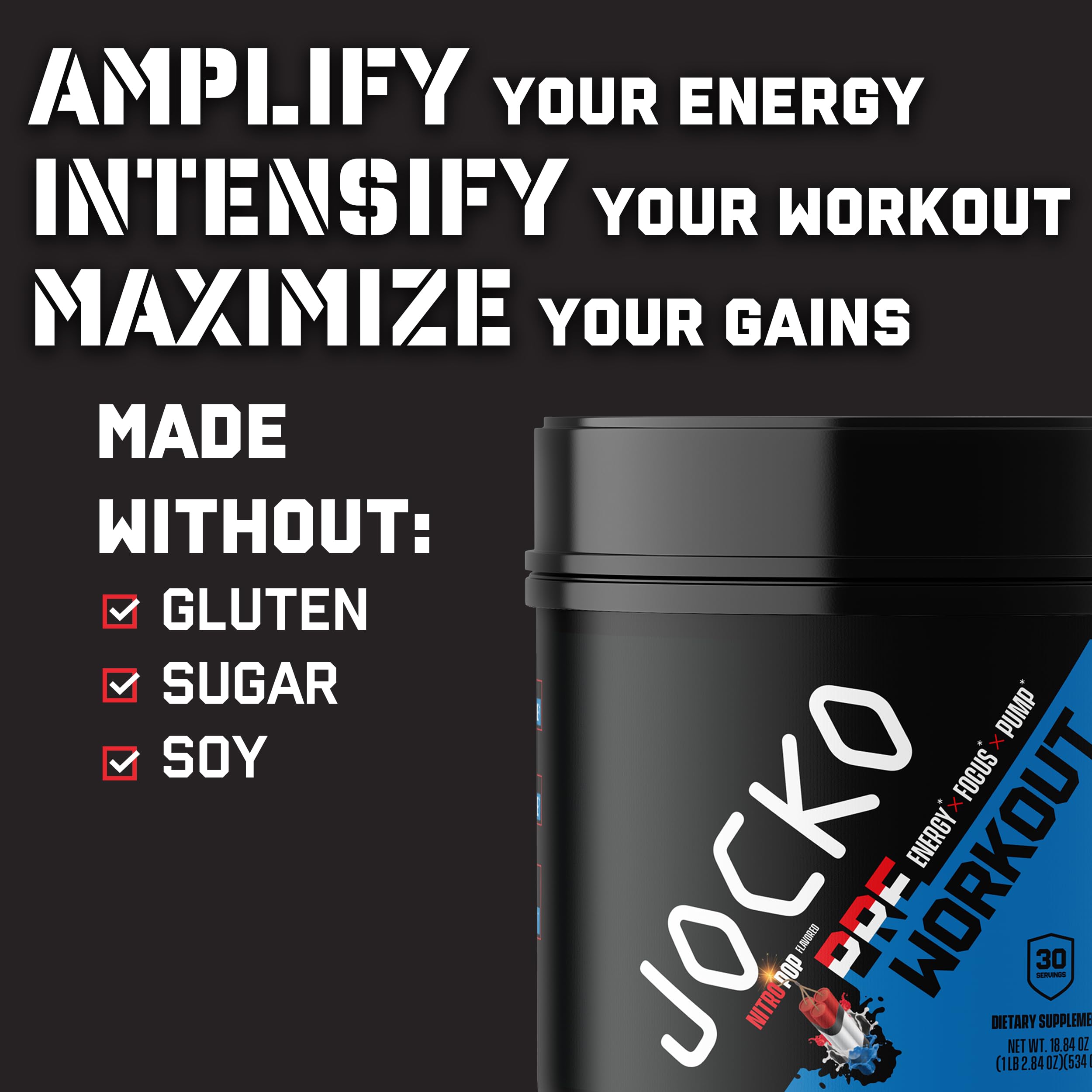 Jocko Fuel comparación de tamaño y porciones, ayuda a visualizar 30 servicios