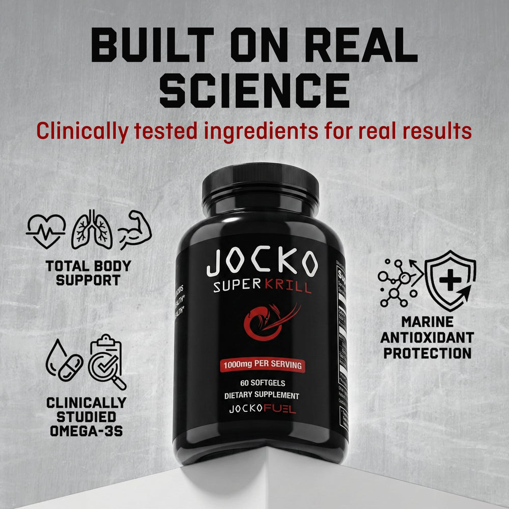 Jocko Fuel etiqueta nutricional en primer plano mostrando información de DHA y EPA