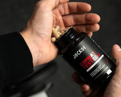 Jocko Fuel etiqueta trasera con información de ingredientes y pruebas