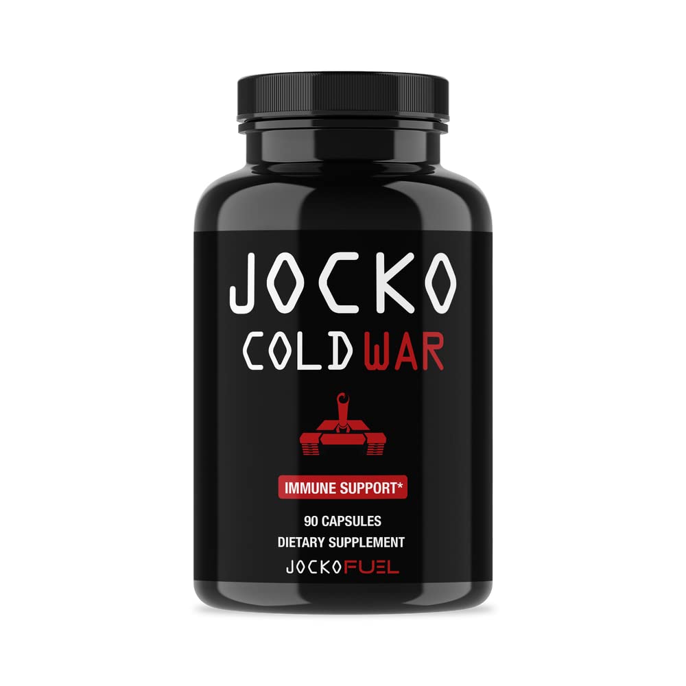 Jocko Fuel frasco frontal que muestra 90 cápsulas y diseño claro