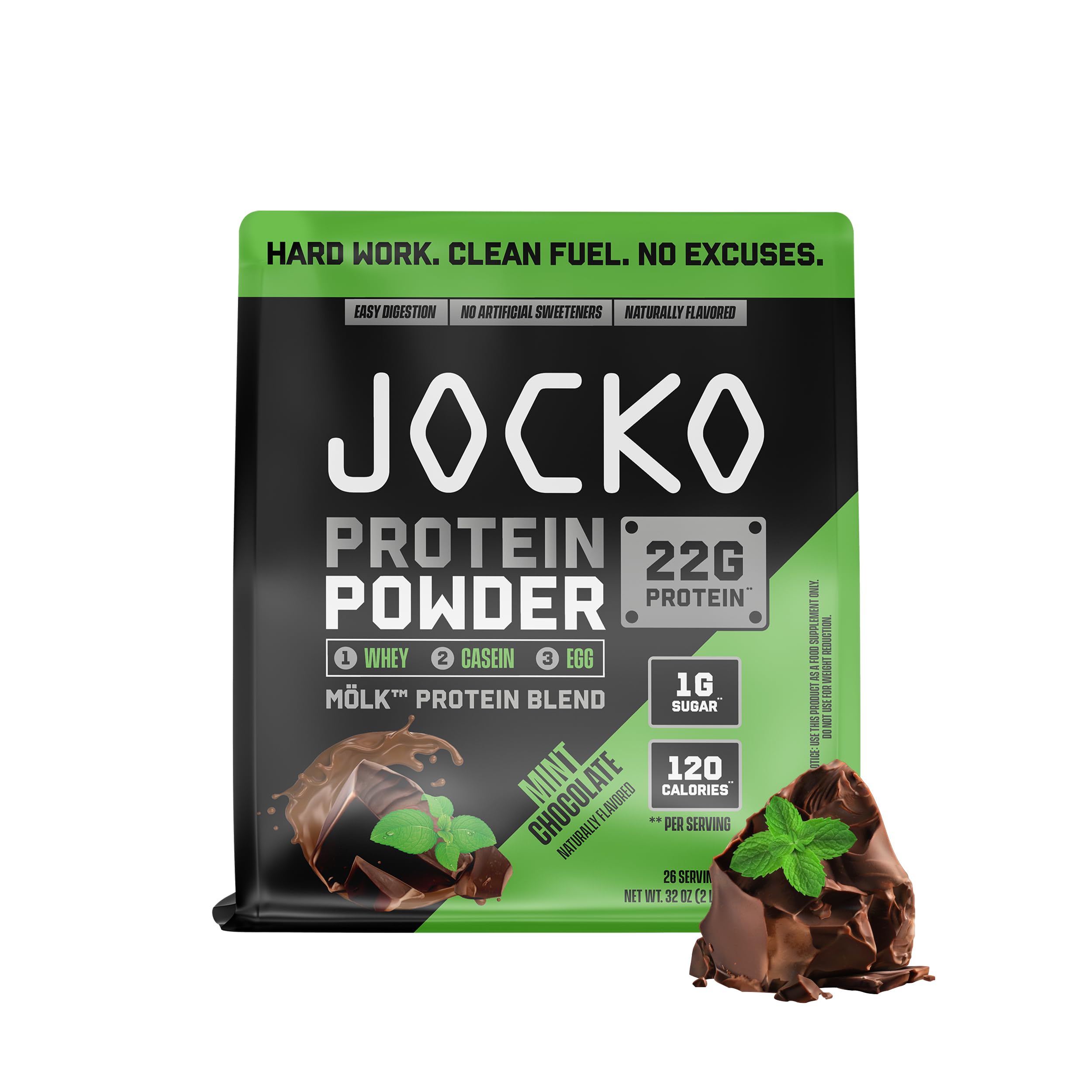 Jocko Fuel frente del envase mostrando diseño y beneficios visibles