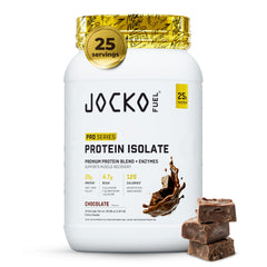Envase Jocko Fuel frente mostrando etiqueta y beneficio de 25 g de proteína