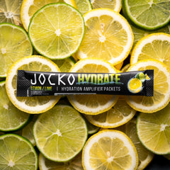 Etiqueta Jocko Fuel con lista de electrolitos y vitaminas para recuperación