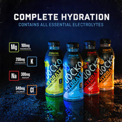 Jocko Fuel ingredientes en etiqueta resaltando electrolitos sin azúcares
