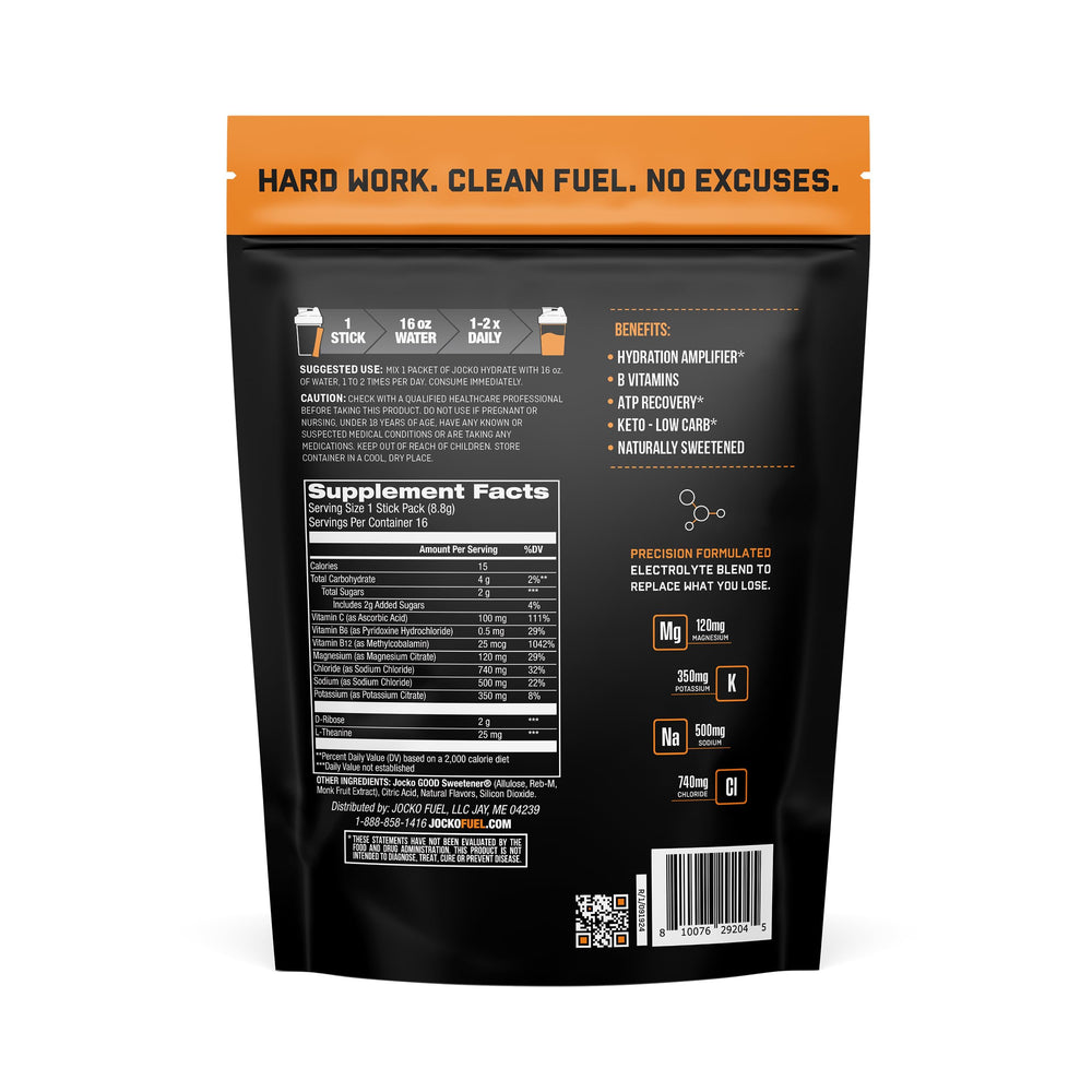 Jocko Fuel sobre individual extendido listo para disolver y llevar