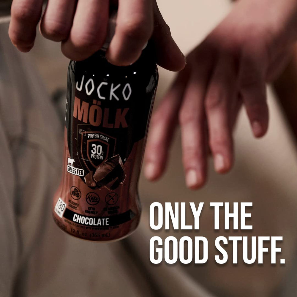 Jocko Fuel Mölk tomado después de ejercicio, recuperación práctica y rápida