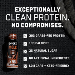 Jocko Fuel Mölk envase lateral con etiqueta informativa y beneficios claros