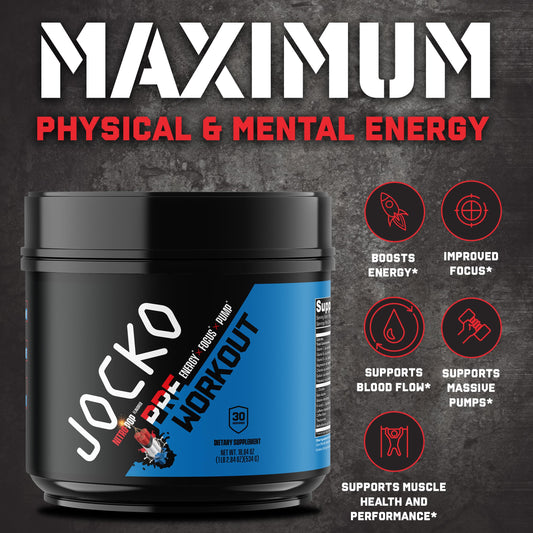 Jocko Fuel textura del polvo en primer plano, demostrando mezcla fina y solubilidad