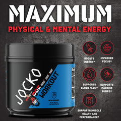 Jocko Fuel textura del polvo en primer plano, demostrando mezcla fina y solubilidad