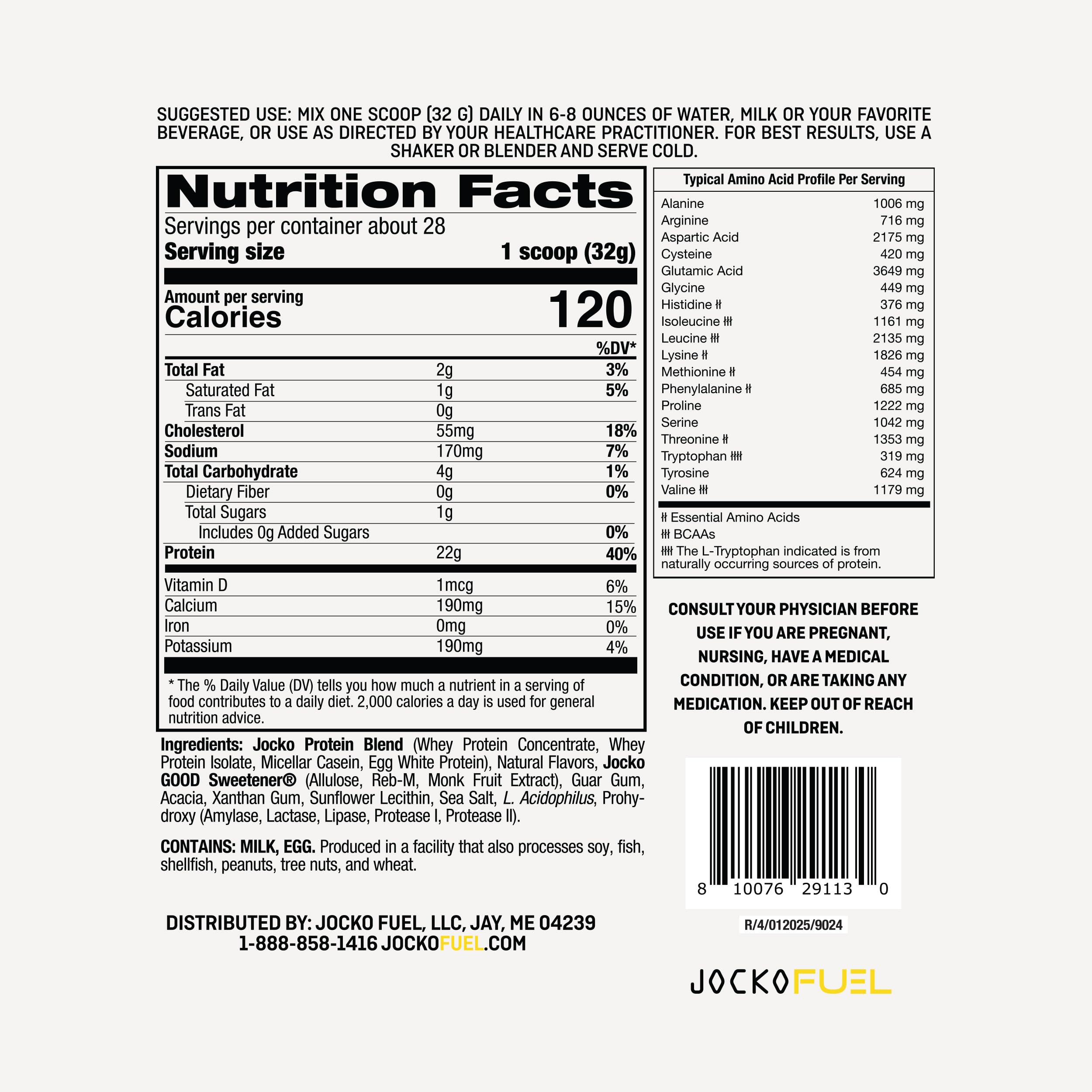 Jocko Fuel polvo en cuchara con textura fina y mezcla fácil de disolver