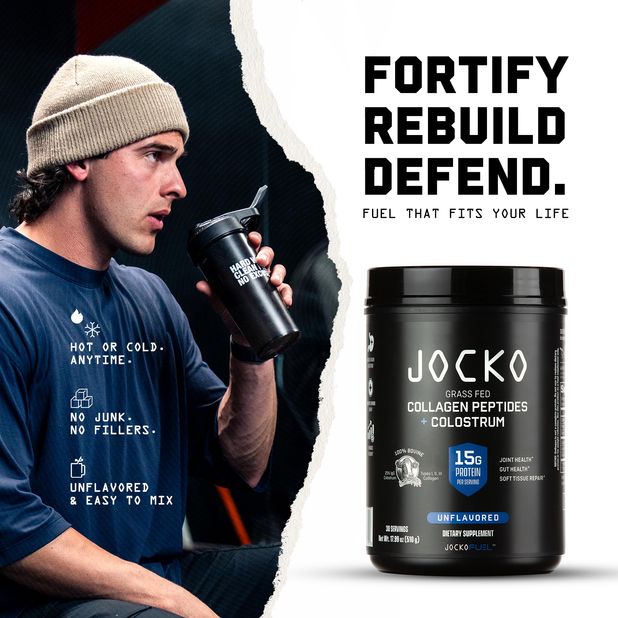Jocko Fuel tamaño en mano, porciones convenientes y compactas