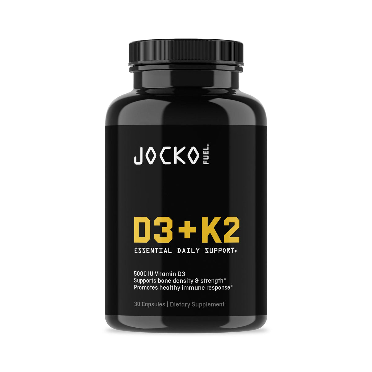 Jocko Fuel envase frontal del suplemento mostrando nombre y diseño claro