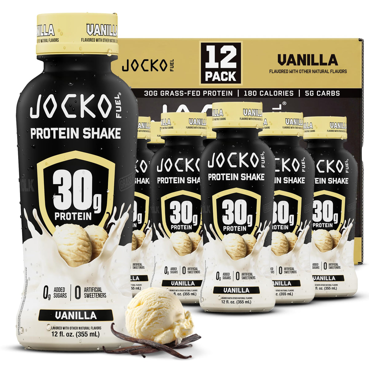 Jocko Fuel jocko-molk pack frontal con 12 botellas, conveniente y listo para beber