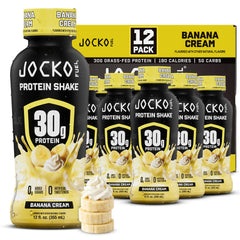 Jocko Mölk frontal del envase mostrando sabor Banana Cream y conveniencia