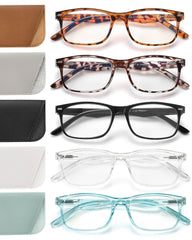 JOLISU frente del pack de 5 gafas mostrando diseño y color, portabilidad y estilo