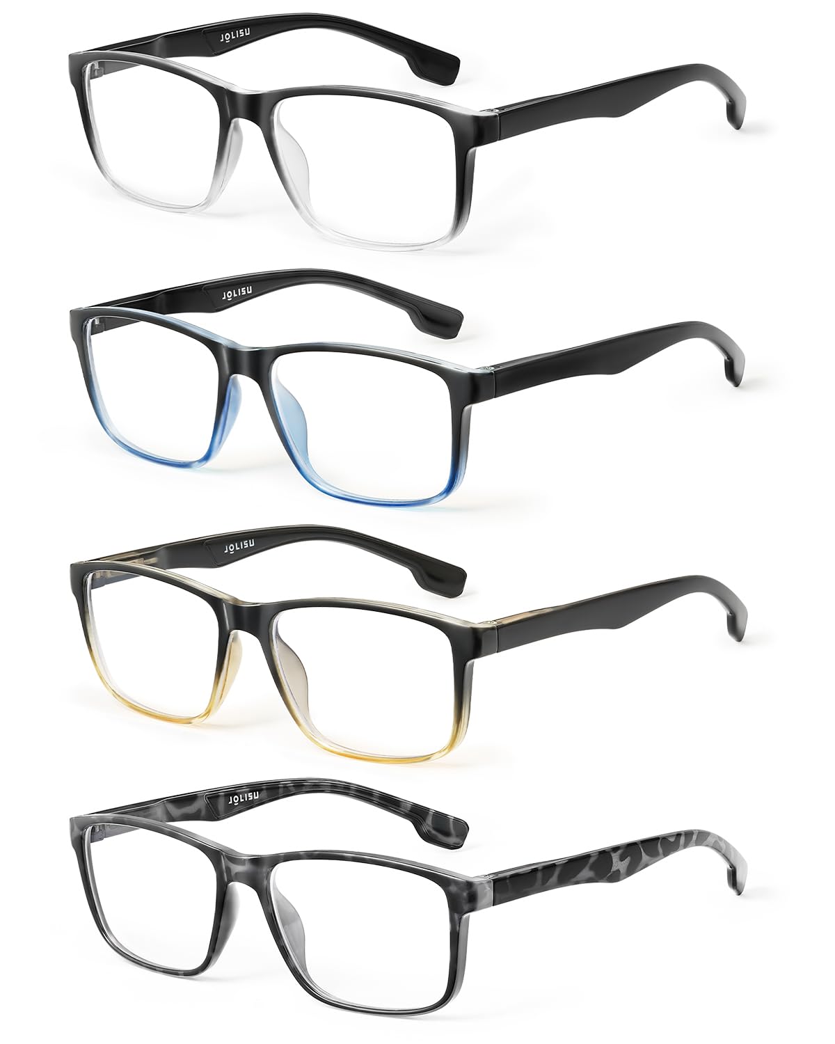 JOLISU vista frontal del pack de 4 mostrando estilos y ventaja comodidad