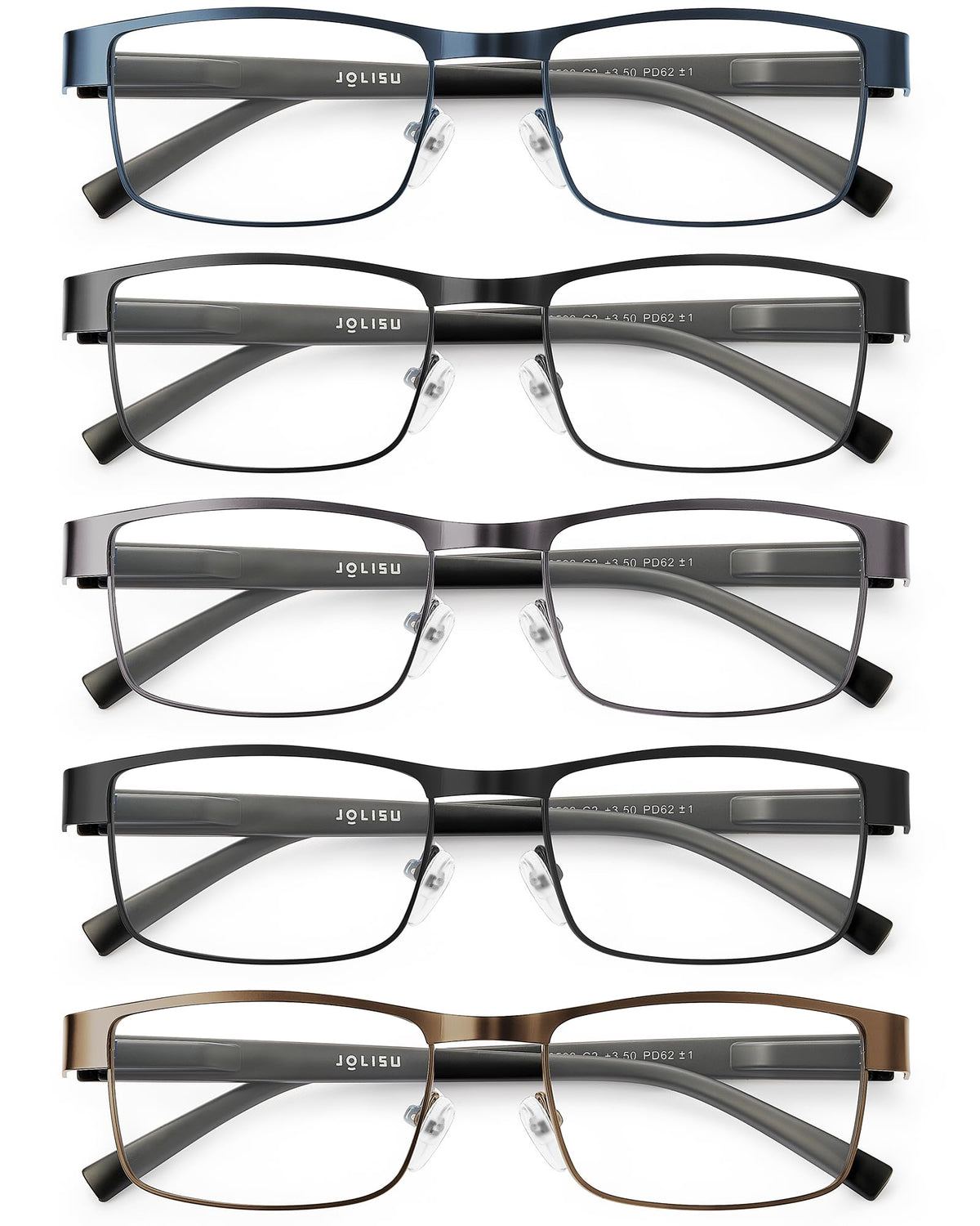JOLISU vista frontal del pack 5 gafas, práctico y versátil