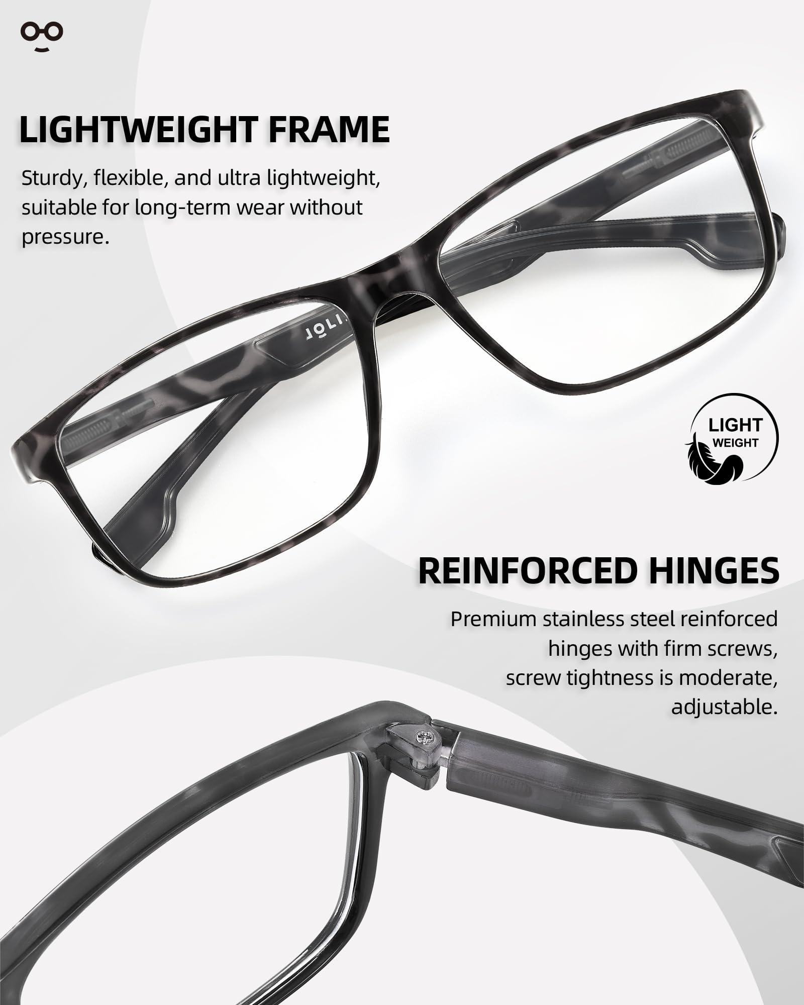 JOLISU gafas en uso frente a portátil reduciendo fatiga ocular