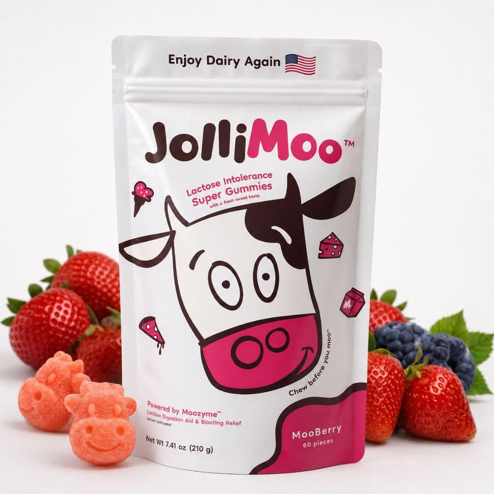 JolliMoo frente del envase mostrando diseño y practicidad para llevar