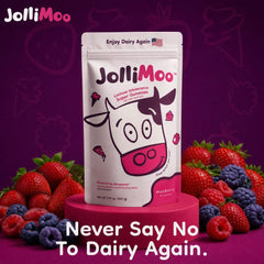 JolliMoo gomitas en mano para mostrar tamaño y dosificación adaptable