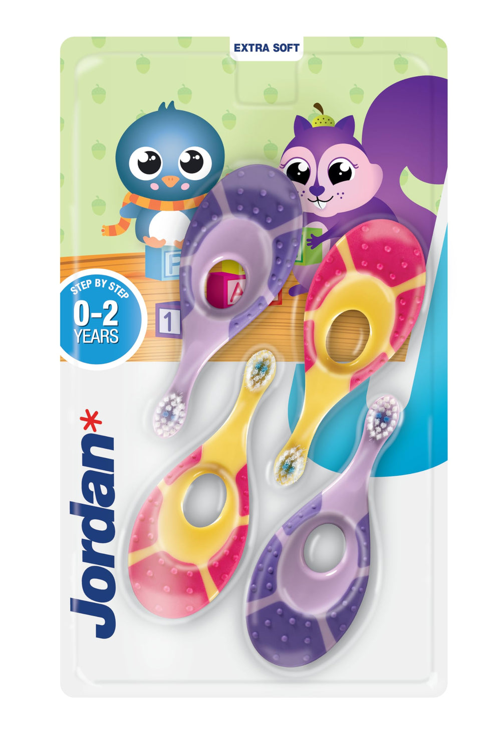 Jordan* empaque frontal pack 4 mostrando colores y beneficios