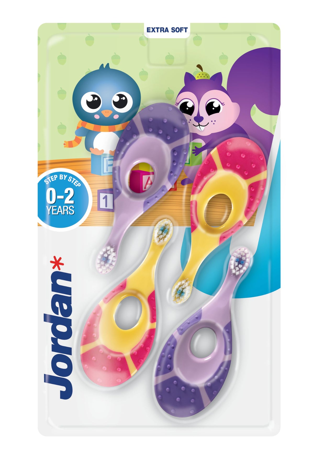 Jordan* empaque frontal pack 4 mostrando colores y beneficios