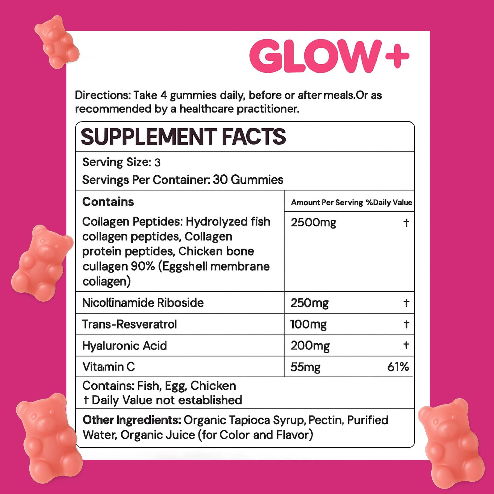 mano sosteniendo gominolas Jovi Glow para ver tamaño y dosificación