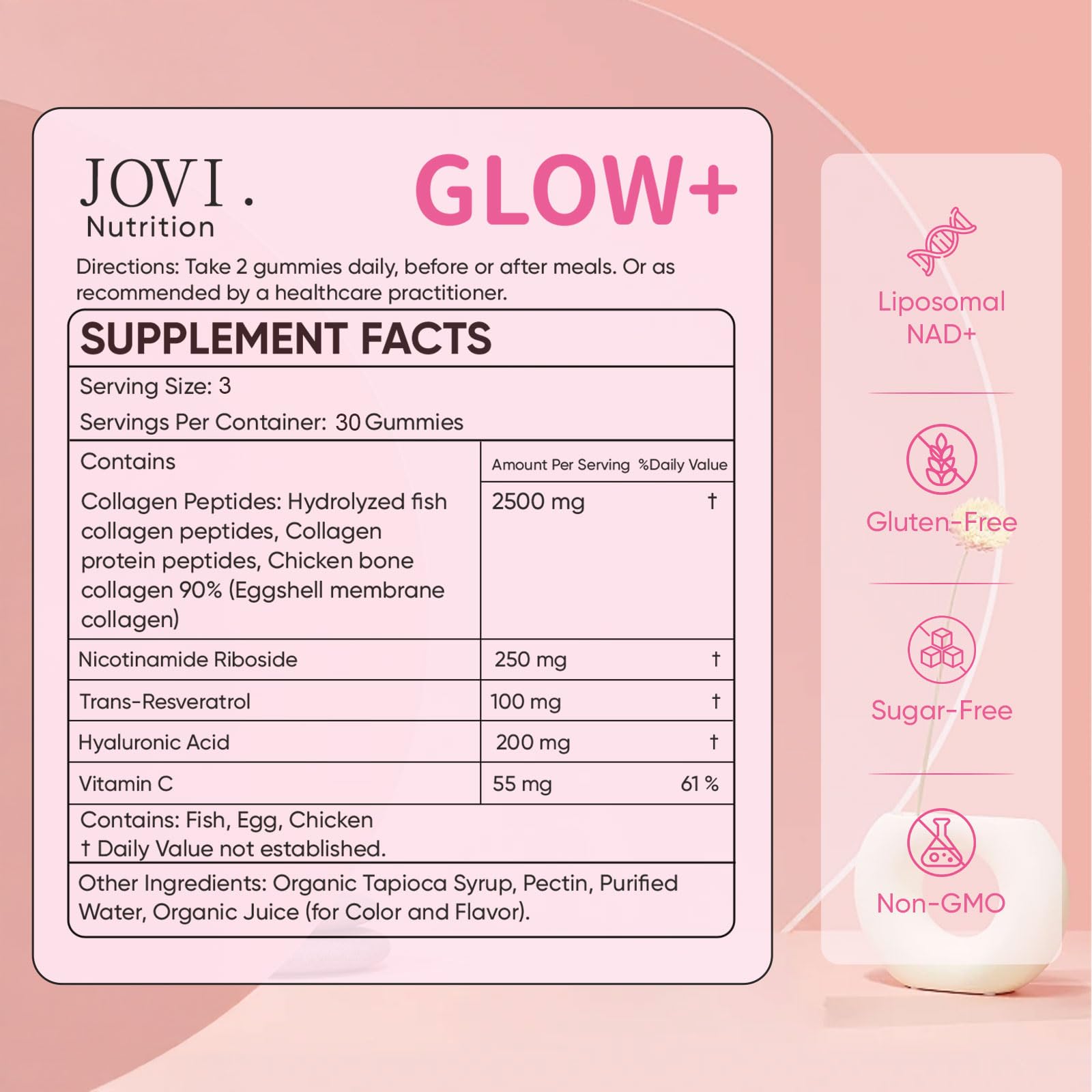 JOVI NUTRITION comparación de tamaño del frasco de 90 unidades para planificación