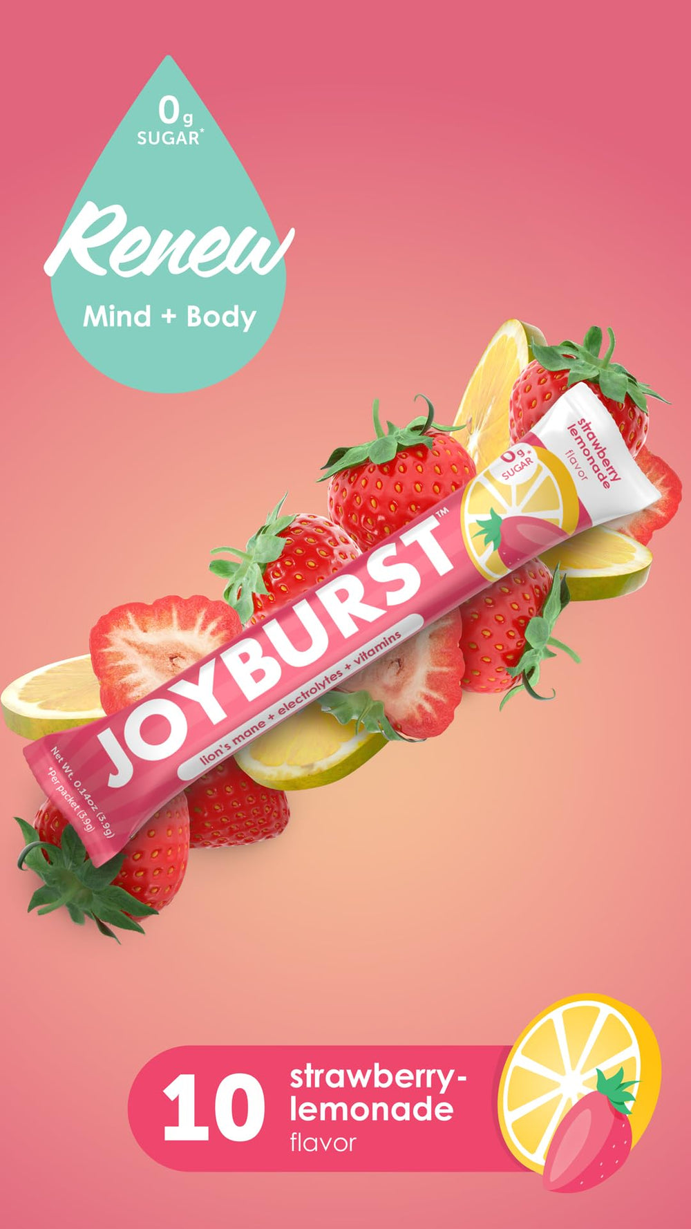 JOYBURST bebida mezclada en vaso para hidratación inmediata