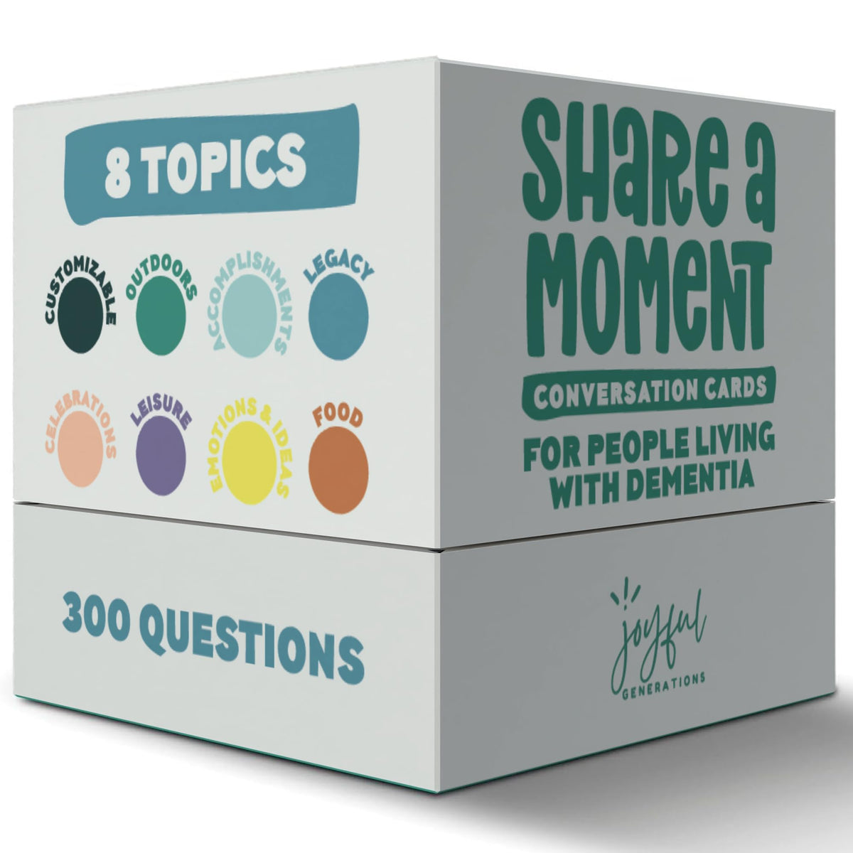 Joyful Generations empaque frontal mostrando la caja y beneficio conectivo