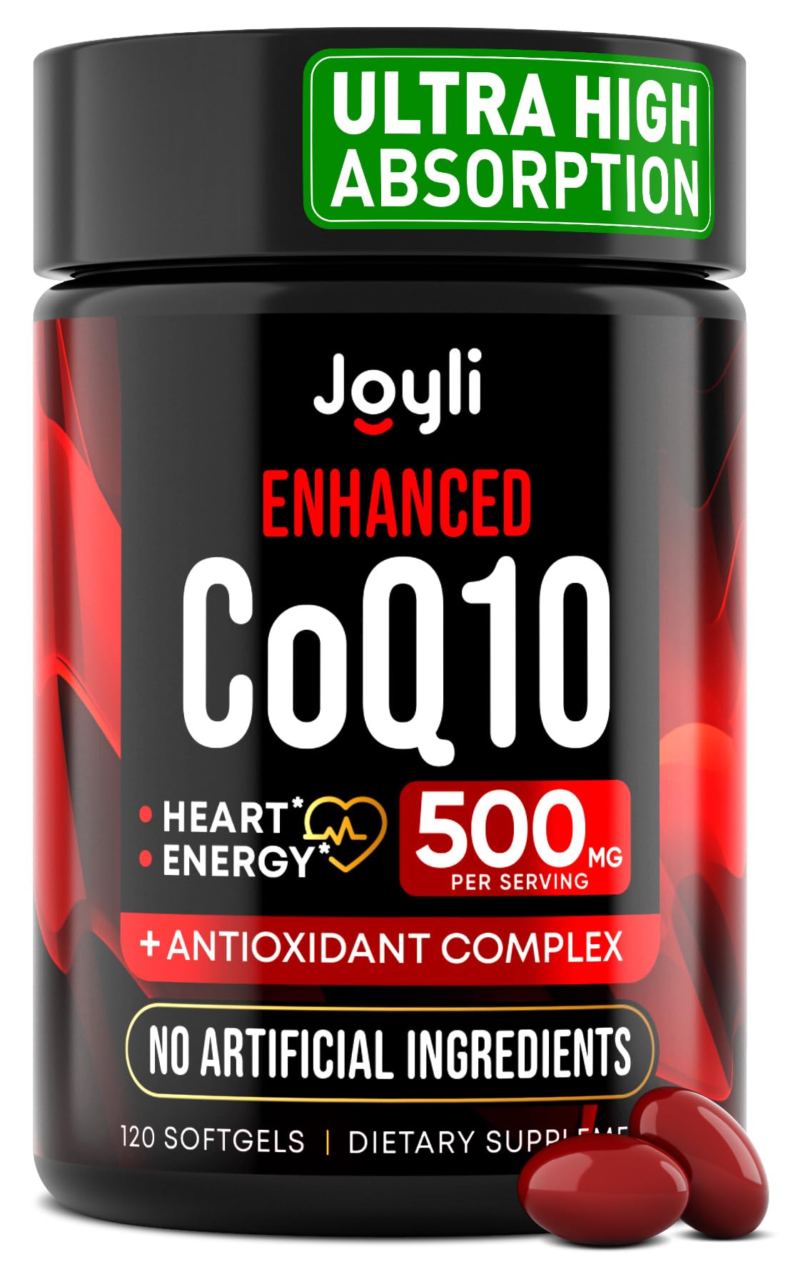 JOYLI Nutrition botella frontal y cápsulas beneficios cardiovasculares